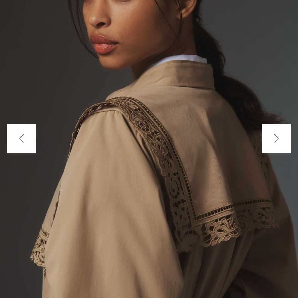 Elegant Beige Women's Jacket with Lace Detail